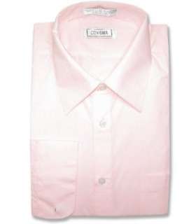  Mens Pink Dress Shirt w/ Convertible Cuffs Clothing