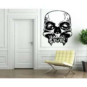  Cool Scary Human Skull Front View Design Wall Mural Vinyl 