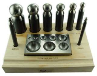 10pc Doming Block and Punch Set made of Steel Dapping  