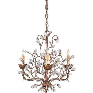   and Company 9883 3 Light Crystal Bud Chandelier, Cupertino Finish
