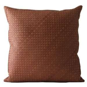  Lance Wovens Watercolor Walnut Leather Pillow: Home 