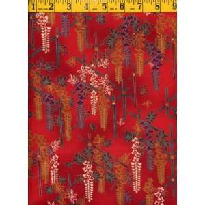  Quilting Fabric Shanghai Red Wisteria Arts, Crafts 
