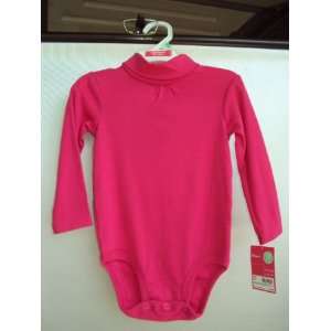   Girls Long sleeve Cotton Knit Turtleneck Bodysuit Pink 6 Months: Baby