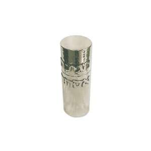  Sterling Silver Megillah Case with Hammered Pattern and 