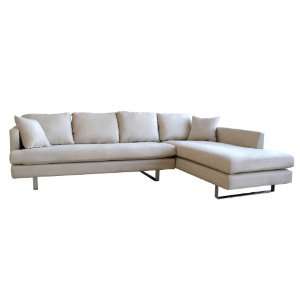   Off White Fabric TD7814 KF 08 2 Piece Sectional Set: Home & Kitchen