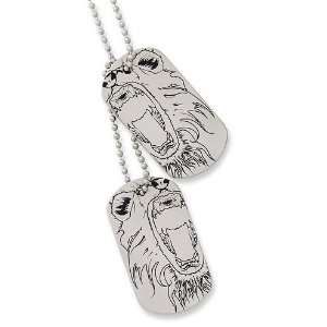  Stainless Steel Roar Military Tag Necklace: Jewelry