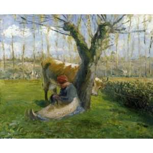   Oil Reproduction   Camille Pissarro   24 x 20 inches   The Cowherd 2