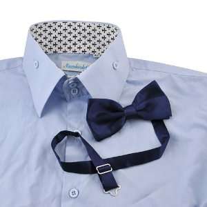   : Mens Fashion Style Satin Bow Tie Cravat, B25 Blue: Everything Else