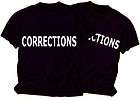 CORRECTIONS Raid Style Black T Shirt, Thin Blue Line Shield Black T 