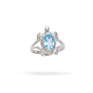  Sterling Silver/Topaz Turtle Ring Jewelry