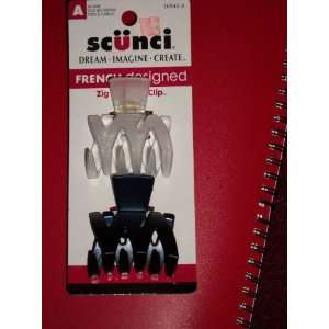  Scunci French Designed Zig Zap Jaw Clips Set of 2 (1 White 