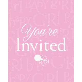  Baby Shower Invitations Baby Love Girl 25 per Pack: Home 