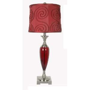  Crestview Ruby Red Table Lamp CVABS402