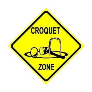  CROQUET ZONE lawn game ball sport sign
