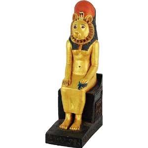  Sekhmet Seated Egyptian Goddess of War, Mini Statue, 3.5 