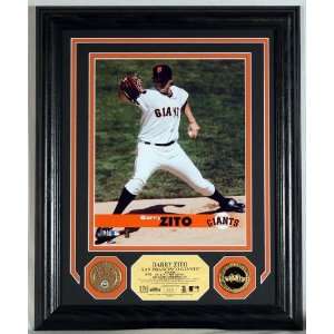 Barry Zito Photo Mint w/ 24kt Gold Coin and Authentic Infield Dirt 