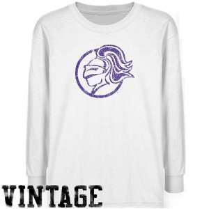  Holy Cross Crusaders Youth White Distressed Logo Vintage T 
