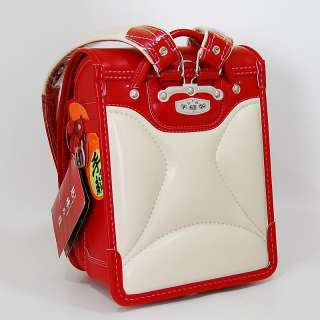 NWT Japanese school backpack RANDOSERU red cowhide leather titanium 