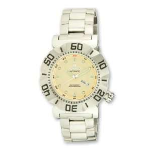  Croton Mens Stainless Steel Sport Yellow Dial Automatic 