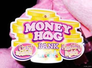 Money Hog Plush Pink Pig Piggy Bank Crazy Sounds Flashing Lights NEW 