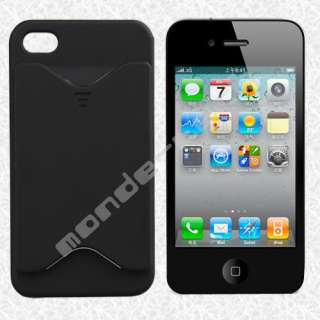 Credit ID Card Holder Back Case Cover for iPhone 4 4G  