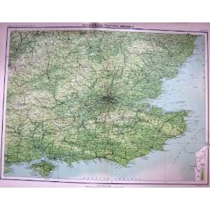  MAP 1891 OROGRAPHICAL FEATURES ENGLAND WALES SEA LEVEL 