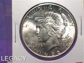 1922 S SILVER PEACE DOLLAR SCARE DATE UNCIRCULATED (RS  