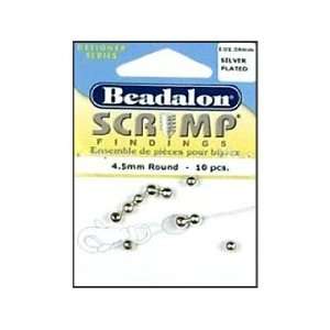  Beadalon Scrimp Round 4.5mm Silver Plated 10 pc Arts 