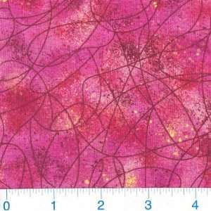  45 Wide Color Scribblings Fuschia Fabric By The Yard 