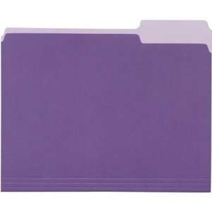  Quill Brand 1/3 Cut Legal Size File Folders Violet Office 
