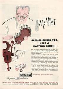 1954 Crucible Steel, Special Steels Print Ad   Violin  