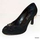 So Sweet FRANCO SARTO Suede Pumps with Patent Flowers, Round Toe, sz 