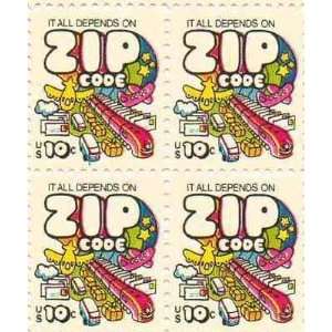 Mail Transport Zip Code Set of 4 x 10 Cent US Postage Stamps NEW Scot 