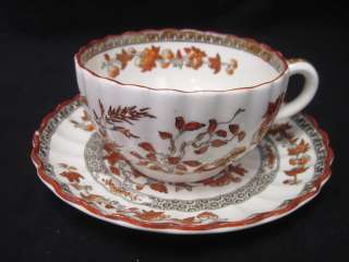  Indian Tree Rust Tea Pot Sugar Cup Saucer Set. This set includes