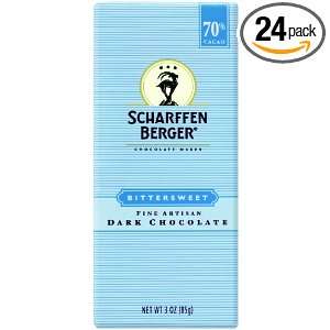 Scharffen Berger Bittersweet (70% Cacao) Bar, 3 Ounce Packages (Pack 