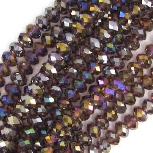  4x6mm faceted crystal rondelle beads 11 lt purple AB 