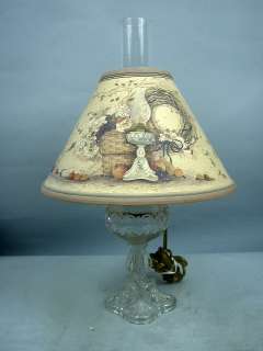 19 Vintage Electrified Oil Lamp With Shade  