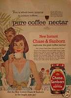 1961 CHASE & SANBORN INSTANT COFFEE Vintage Print Ad  