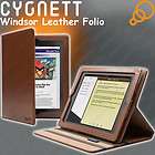 Cygnett iPad 2 Windsor Leather Folio Stand Case BROWN   NEW   Aussie 