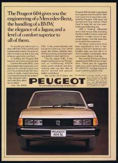 1977 Peugeot 604 Car Engineering Handling Elegance Ad  