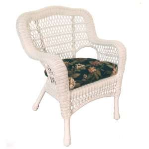  Classic Coastal Sarah Wicker Lounge Chair: Patio, Lawn 