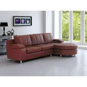  Contemporary Brown Leather Sectional Sofa: Home & Kitchen