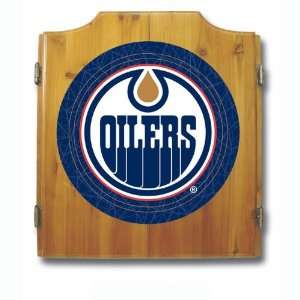   Oilers Dart Cabinet includes Darts and Board