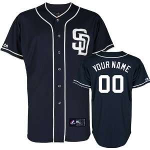 San Diego Padres Majestic  Personalized With Your Name  Alternate Navy 
