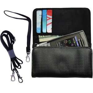 Black Purse Hand Bag Case for the Samsung SPH M520 with both a hand 