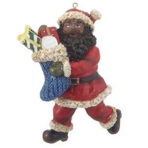  Ethnic Santa with Stocking Christmas Ornament: Home 