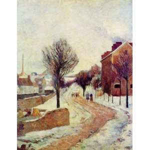  Oil Painting Suburb under Snow Paul Gauguin Hand Painted 