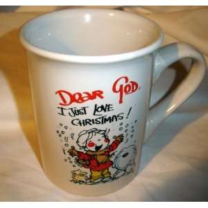Dear God Kids Christmas Coffee Mug   I Just Love Christmas