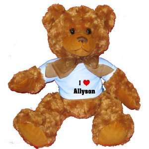  I Love/Heart Allyson Plush Teddy Bear with BLUE T Shirt 