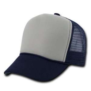  by DECKY Industrial Mesh Caps Two Tone Trucker Hat NAVY 